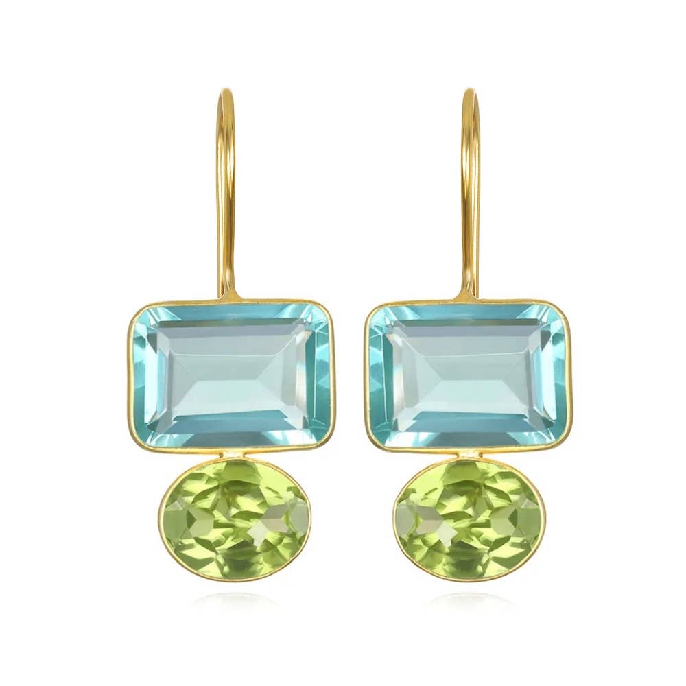 Valencia Earring in Aqua & Lime