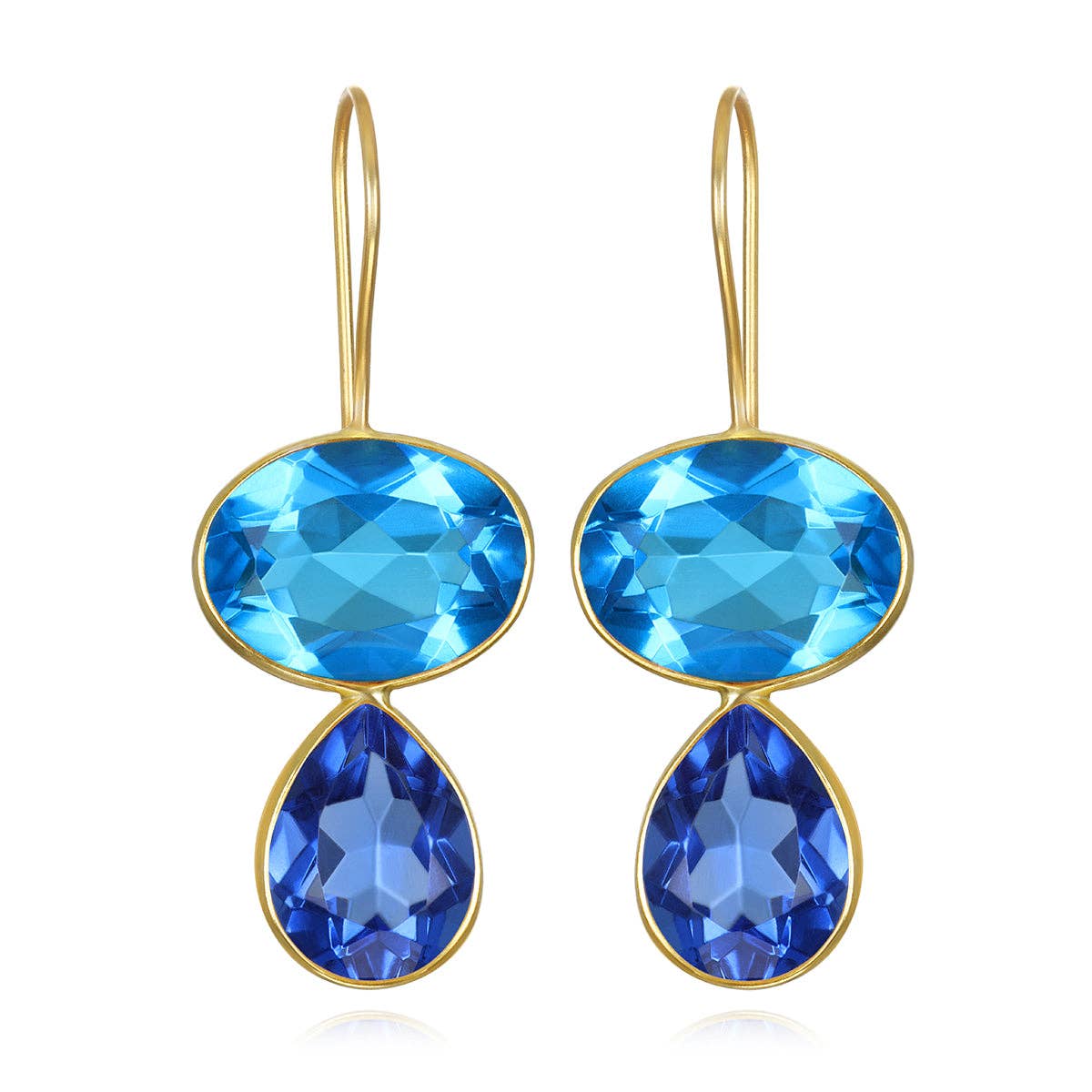 Valencia Teardrop Earring in Blueberry Gold