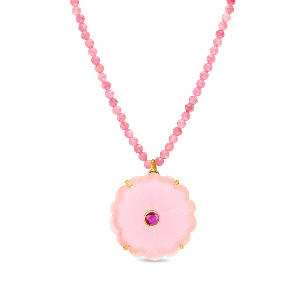 Magnolia Necklace in Strawberry Pink