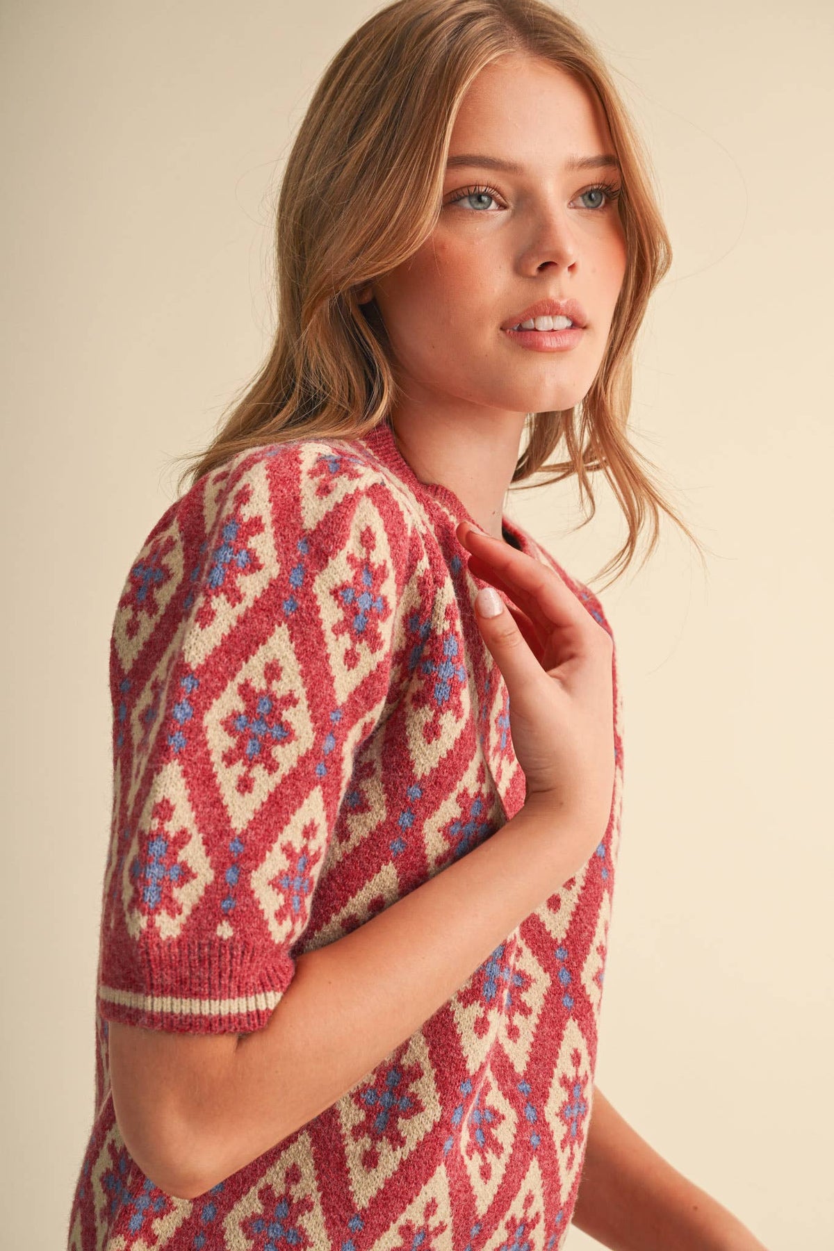 Maggie Knit Top in Pink Sand