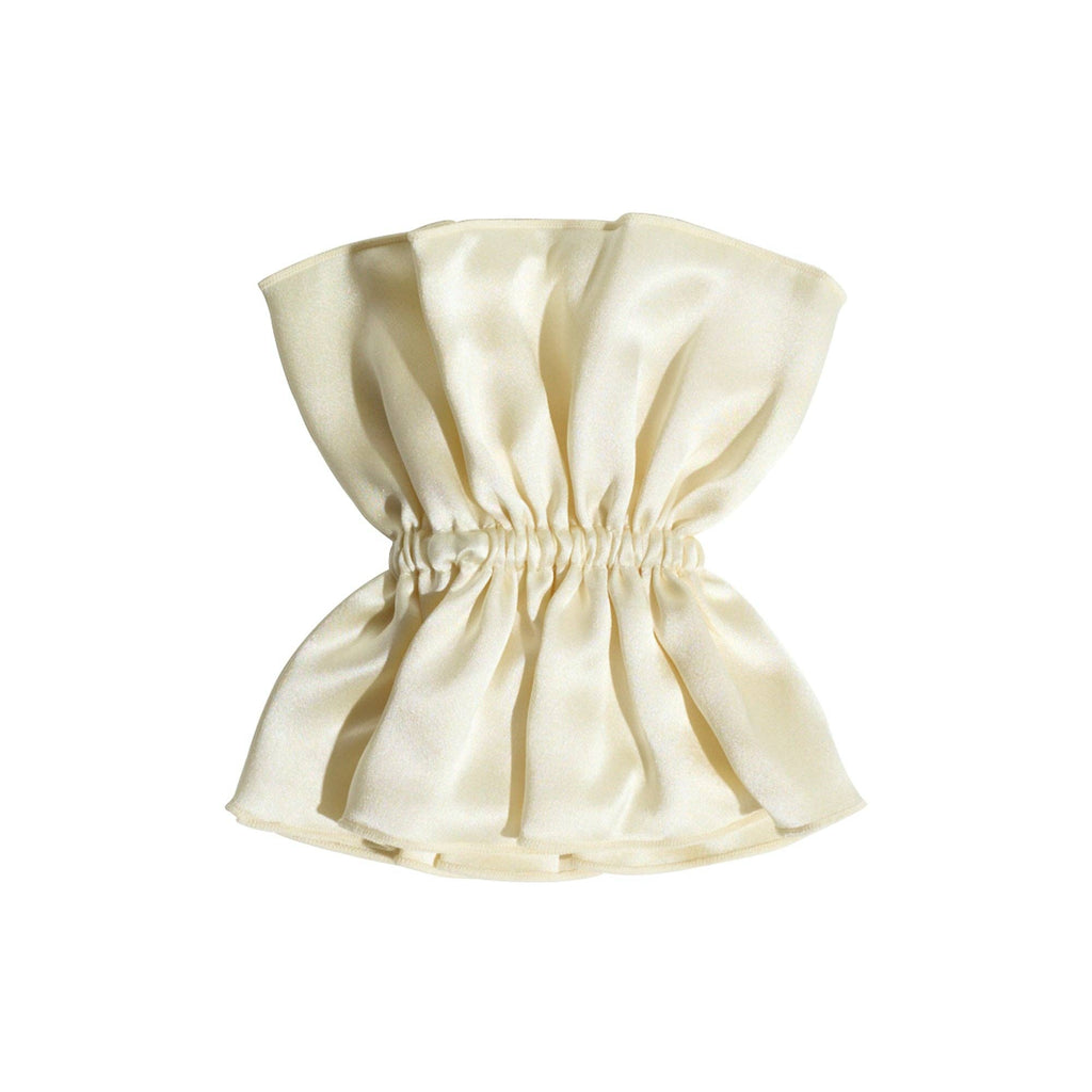 Double-Layer Oversized Silk Scrunchie in Cream