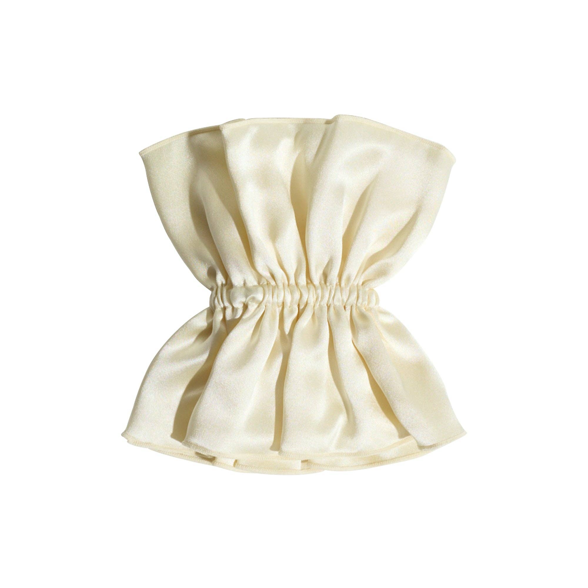 Double-Layer Oversized Silk Scrunchie in Cream