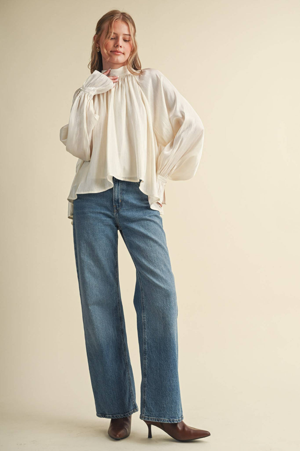 Georgie Tie Top in Cream
