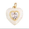 White Zircon Heart Charm