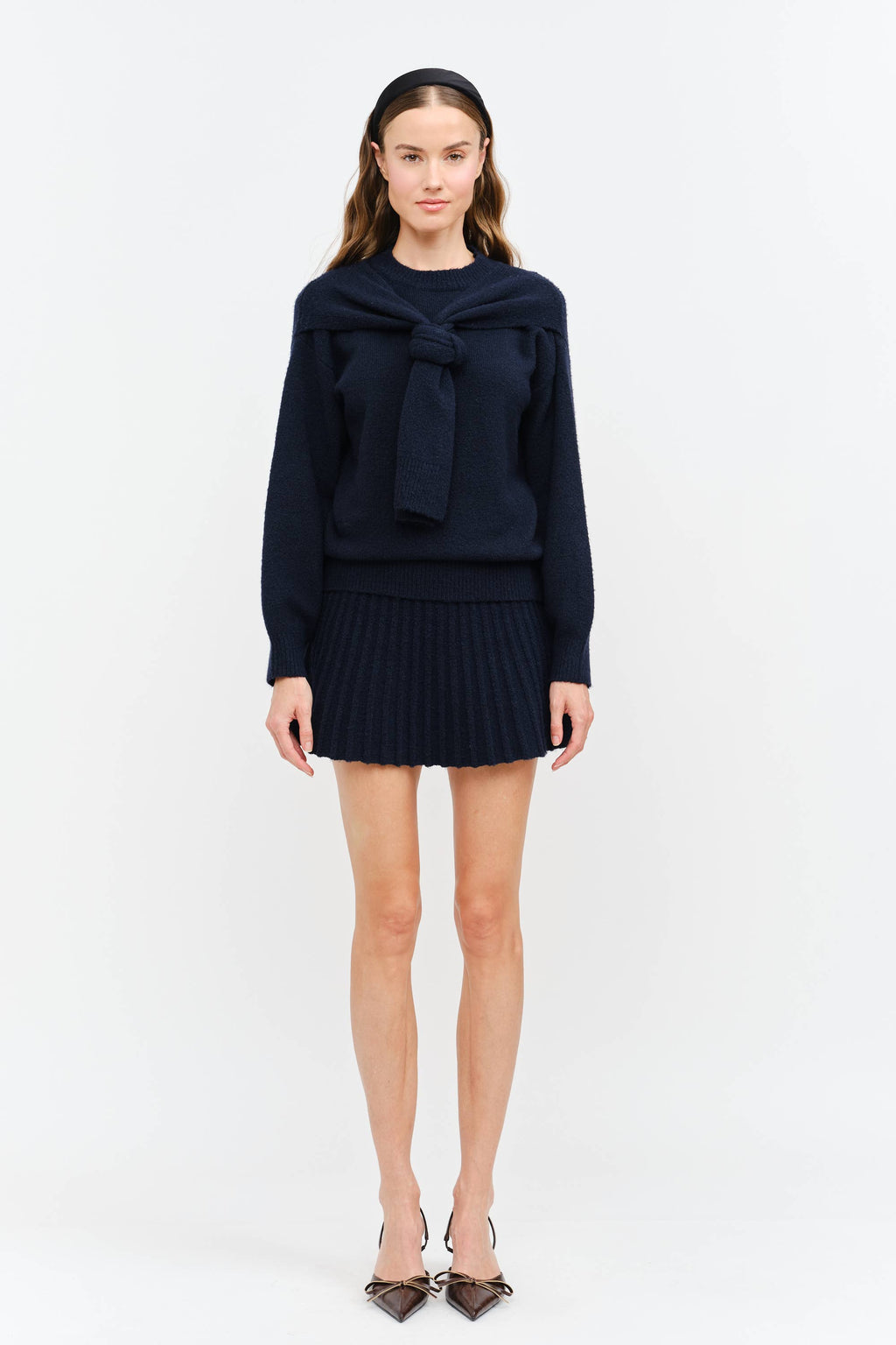 Annie Navy Knit Skirt