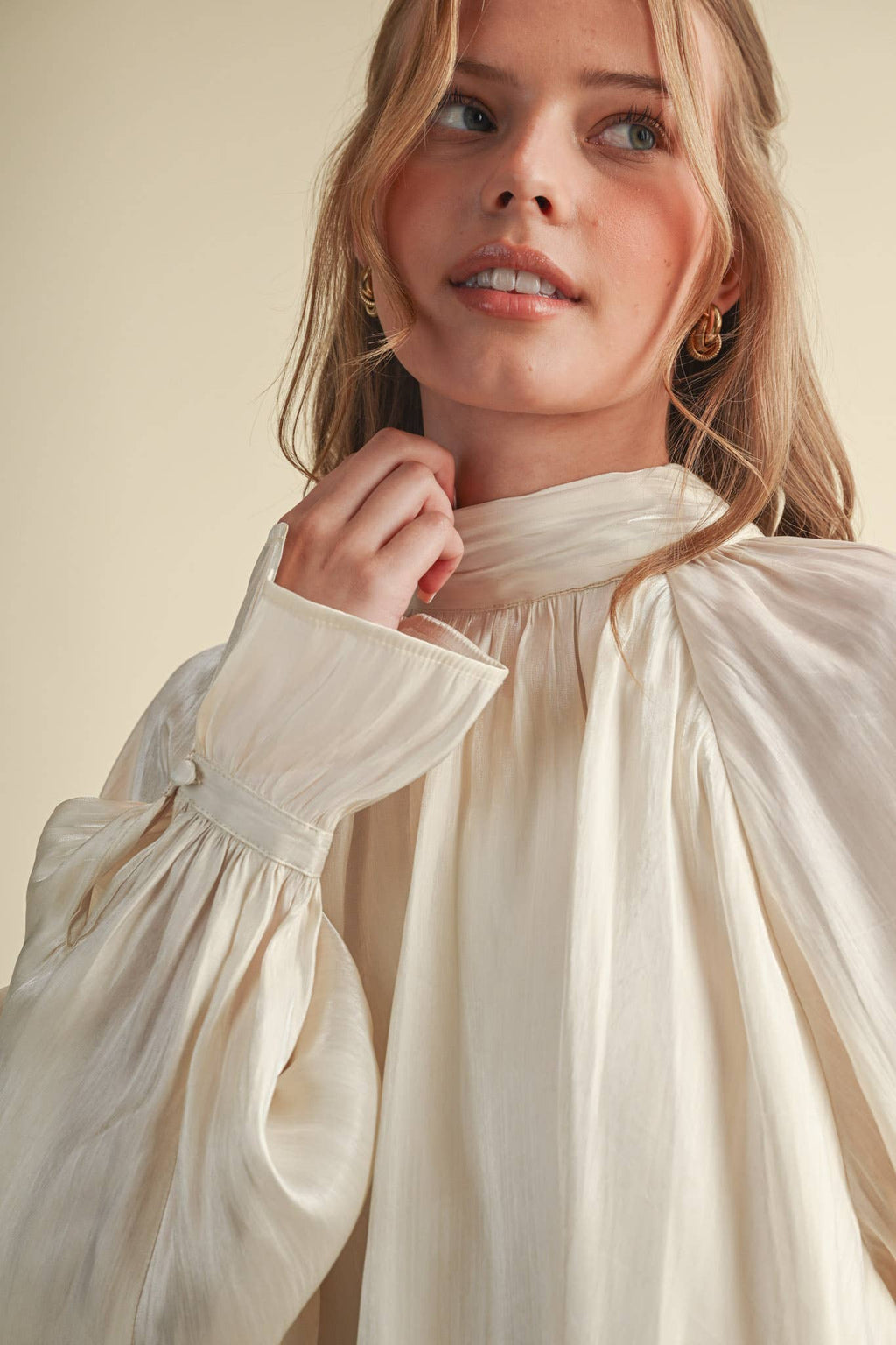 Georgie Tie Top in Cream