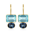 Valencia Earring in Sky Blue & Royal Blue Gold