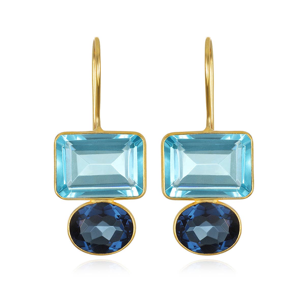 Valencia Earring in Sky Blue & Royal Blue Gold
