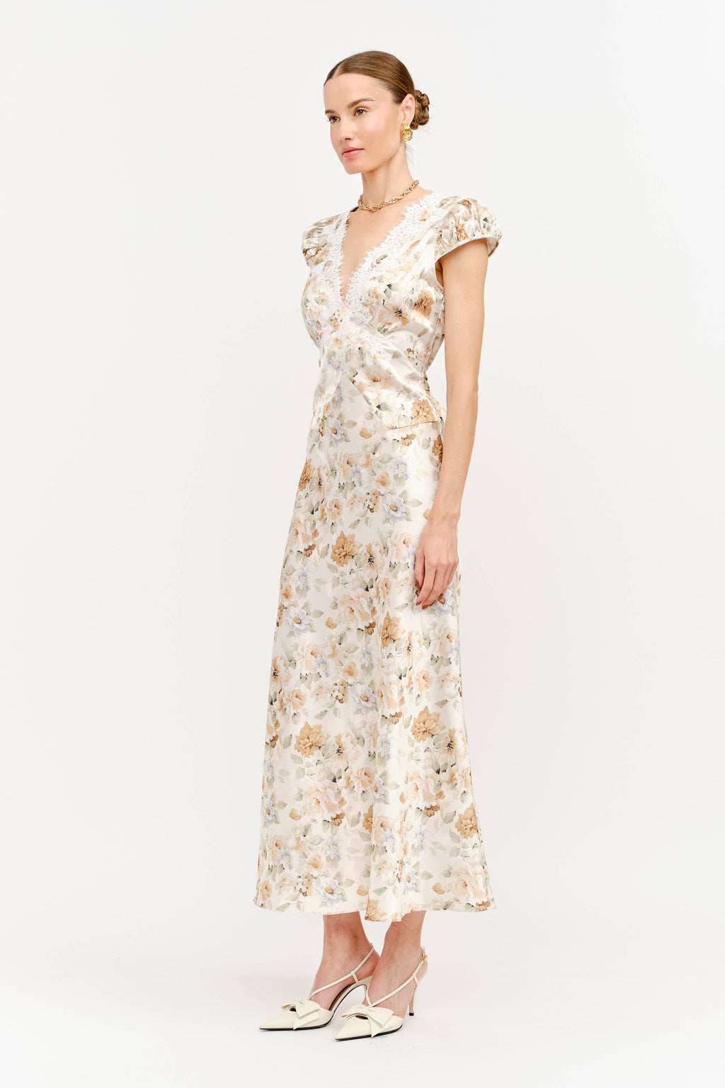 Diane Dress in Yellow Floral