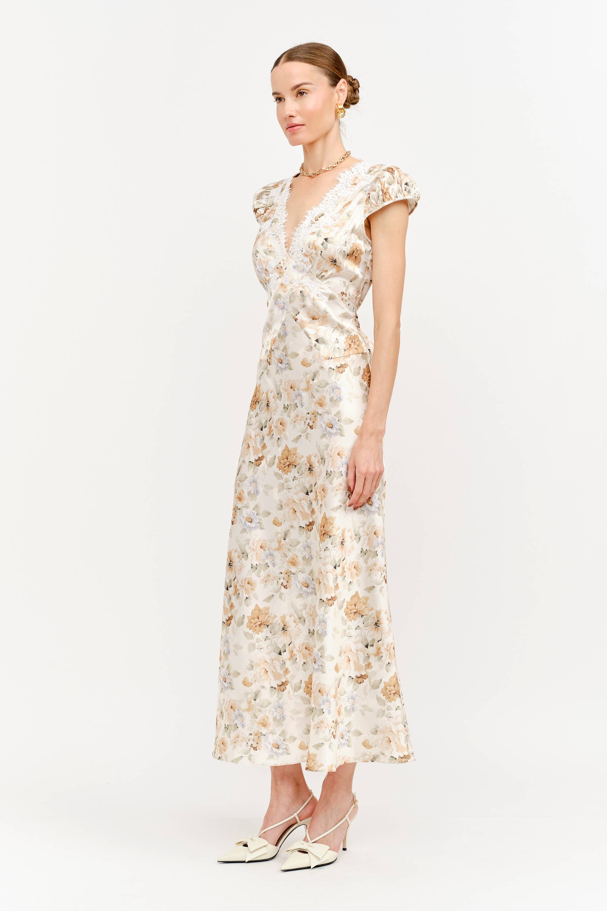 Diane Dress in Yellow Floral