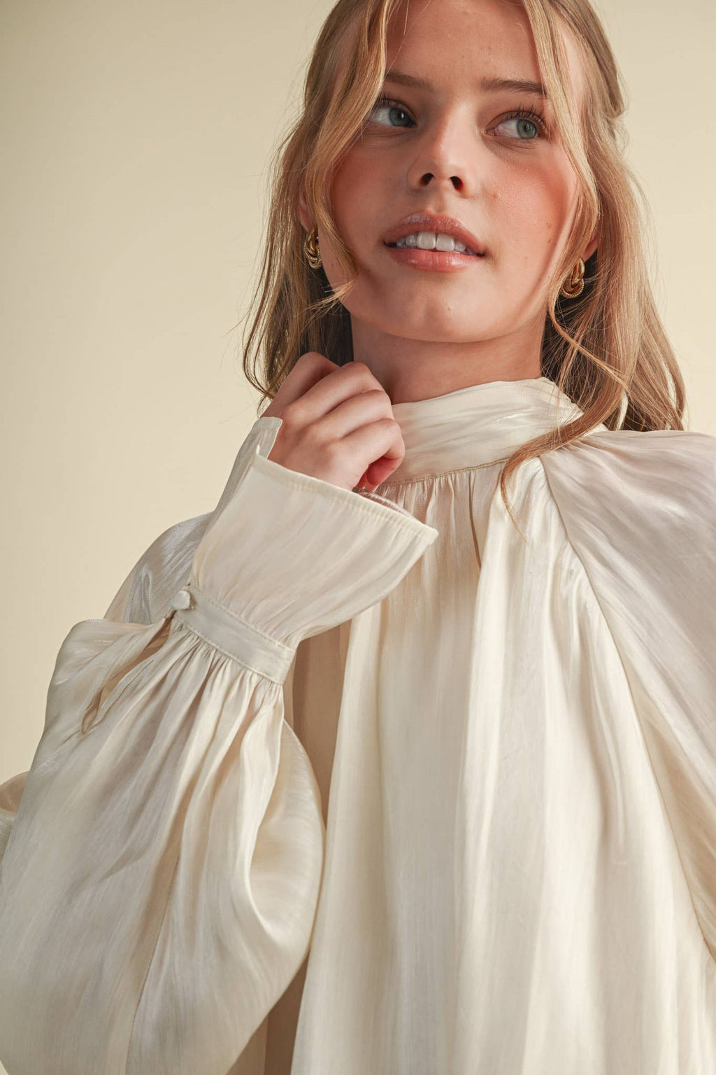 Georgie Tie Top in Cream