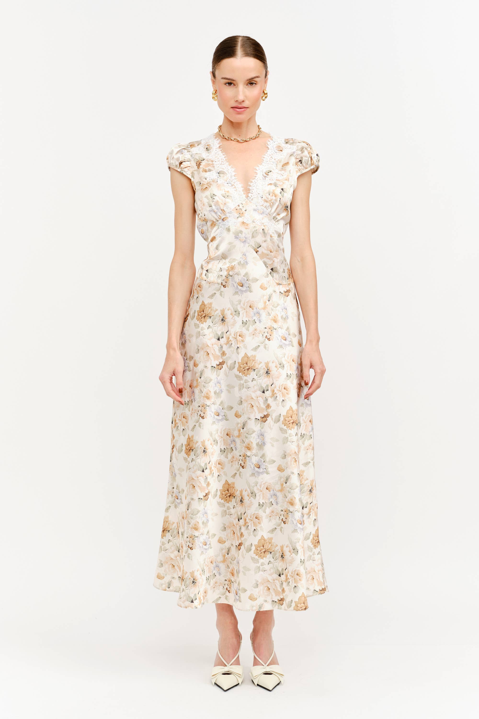 Diane Dress in Yellow Floral