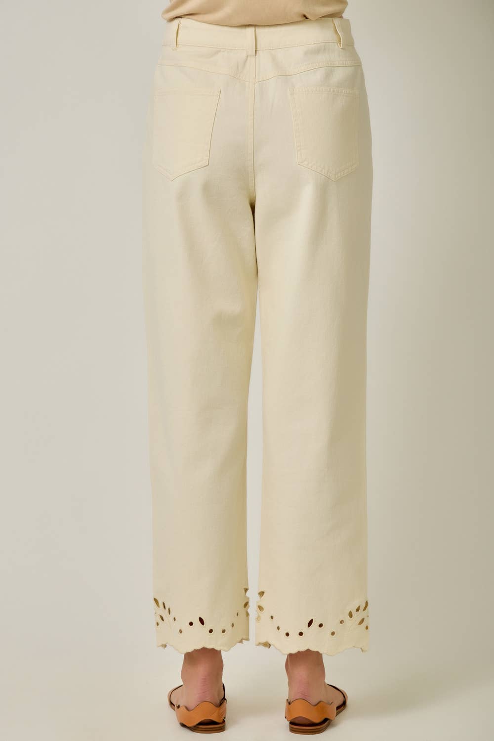 Gracie Eyelet Jean in Ivory