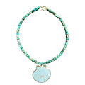 Shell Necklace in Blue Sea Jasper