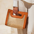 Main Street Handbag with Brown Leather Trim