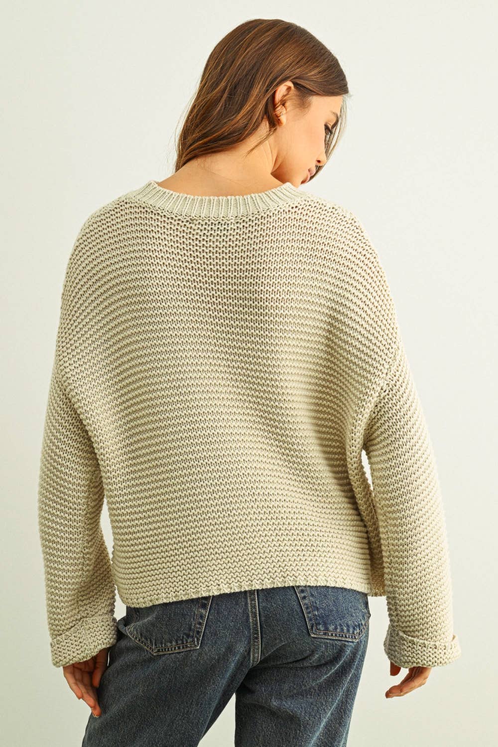 Betty Cotton Sweater in Ivory