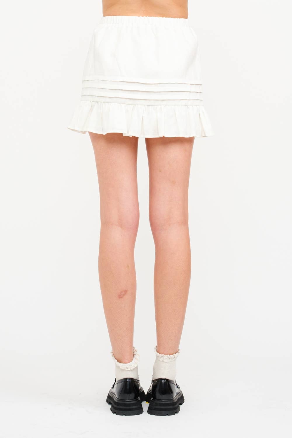 Maddy Ruffle Skirt in White