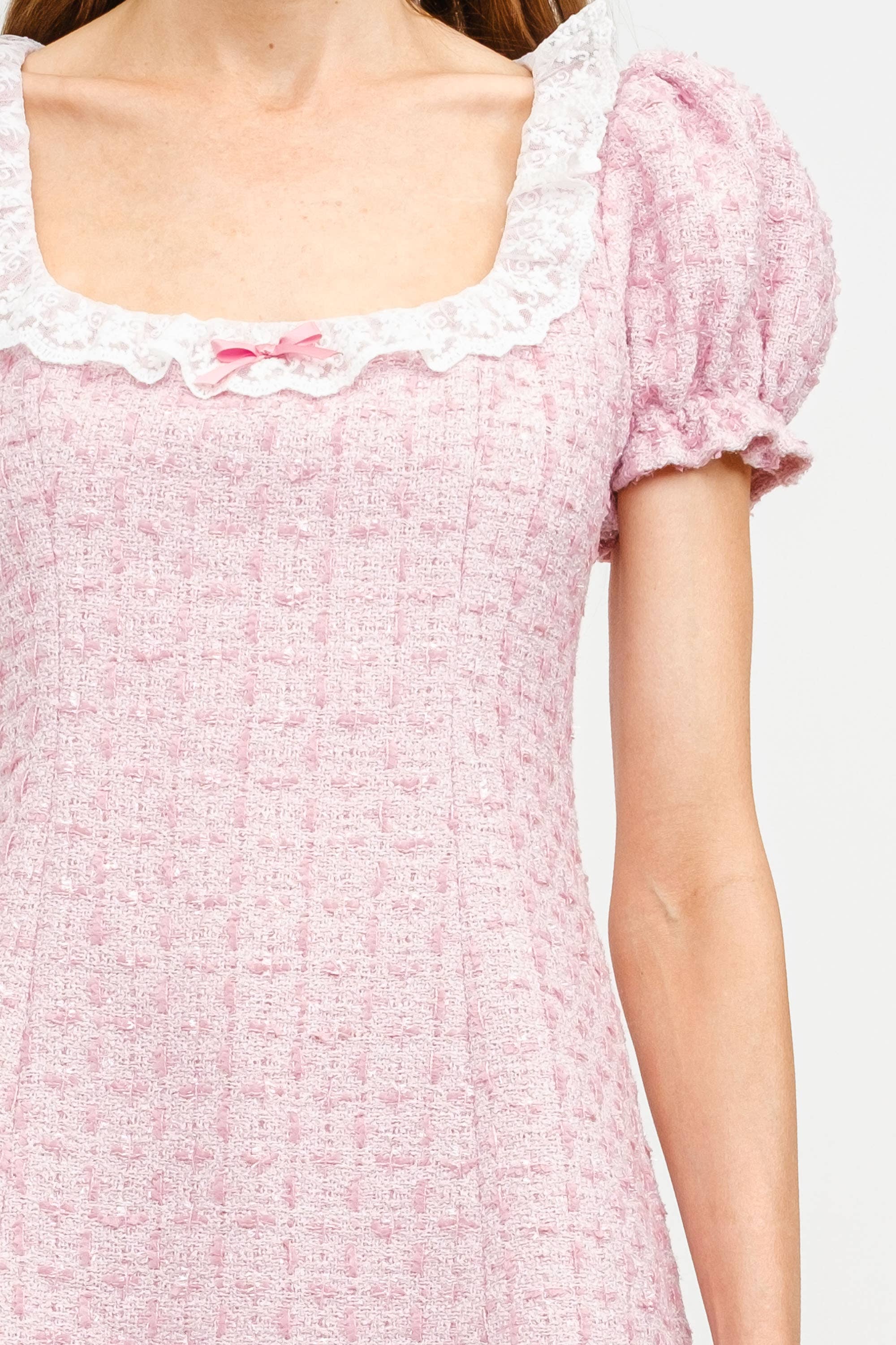 Kimmy Dress in Pink Tweed