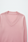 White + Warren Cashmere V Neck in Candy Pink
