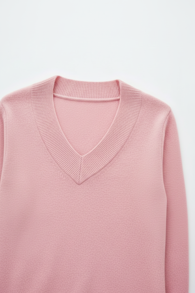 White + Warren Cashmere V Neck in Candy Pink