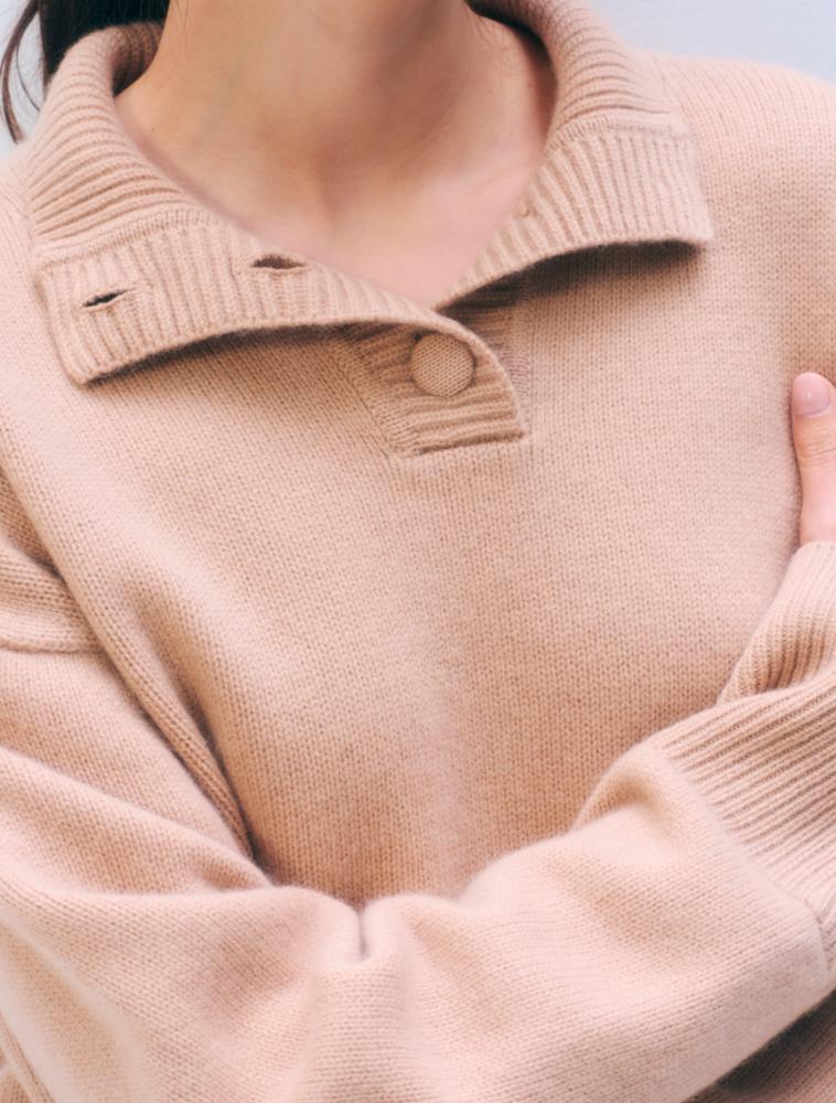CASHMERE BLEND HIGH NECKSWEATER