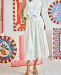 Hunter Bell Nathalie Skirt in White Embroidery