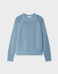White + Warren Fine Cotton BouclÃ© Mesh Sweatshirt in Blue Marl