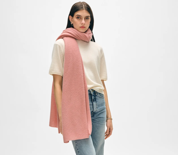 White + Warren Cashmere Travel Wrap in Faded Rose