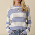 Susie Stripe Knit Sweater in Cloud Blue