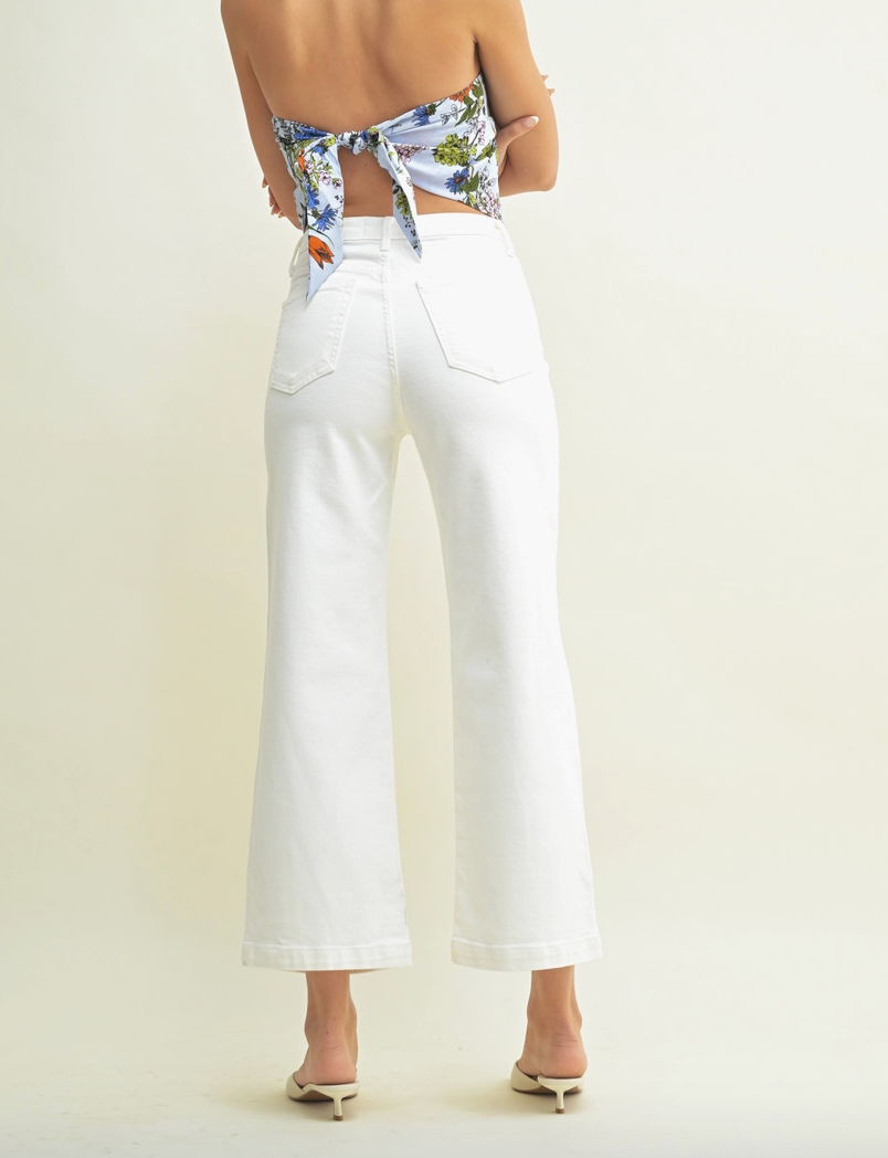 The Sailor Wide Leg Denim in Off White