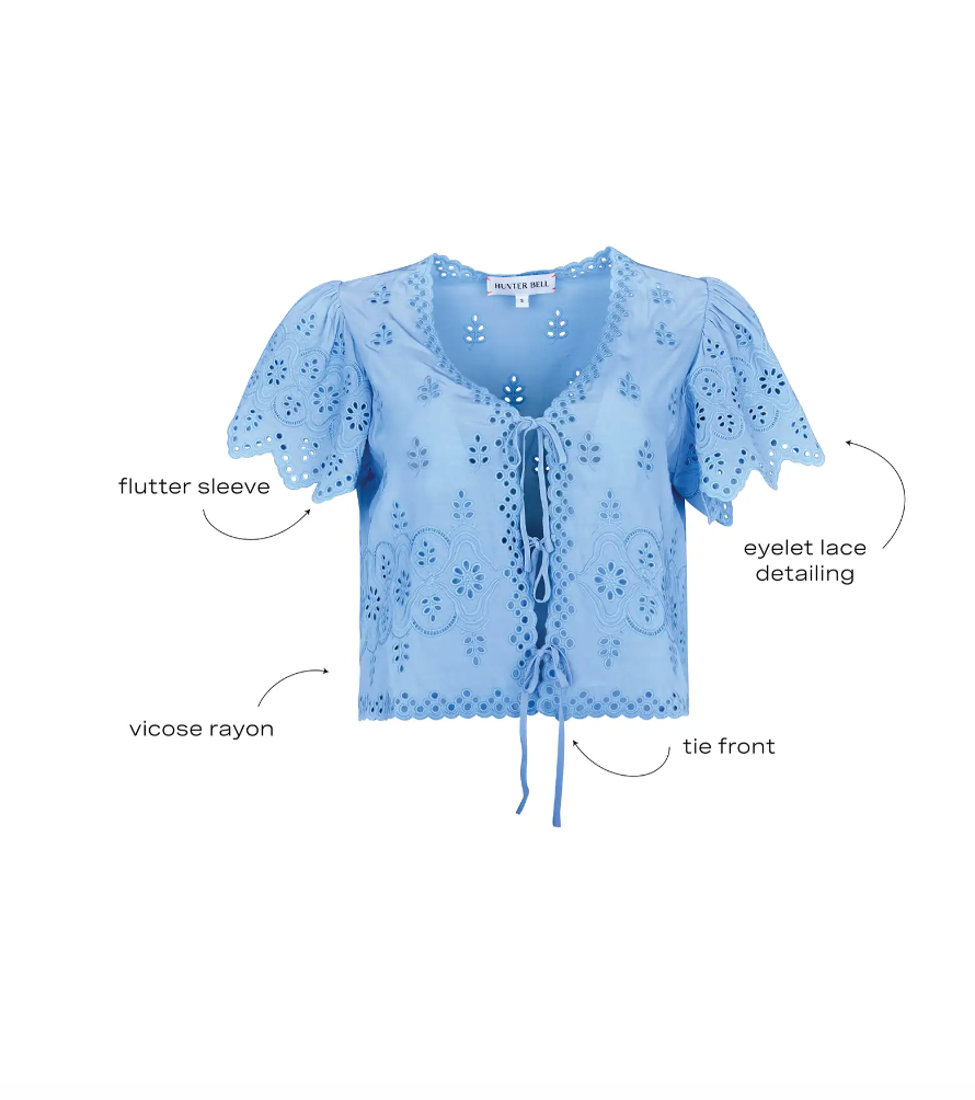 Hunter Bell Bardot Top in Windsurfer