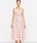Carly Smocked Dress in Pink Floral