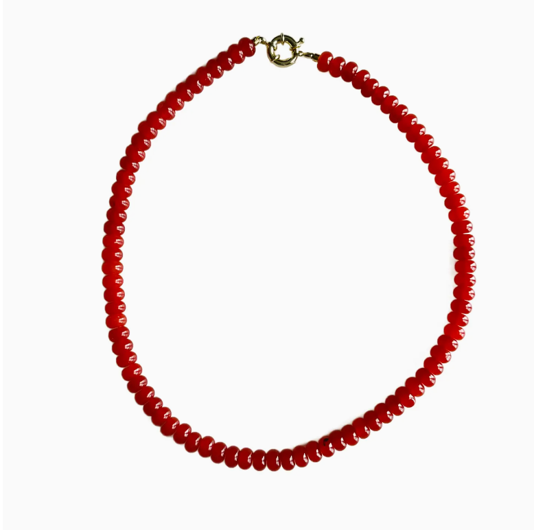 Red Jade Candy Stone Necklace