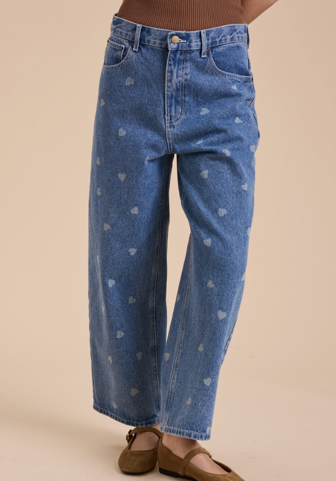 Hearts on Hearts Blue Denim Pants