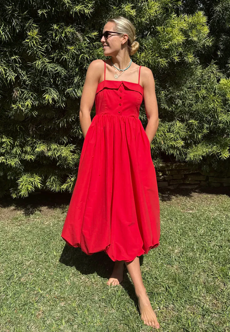 Hunter Bell Taryn Dress in True Red