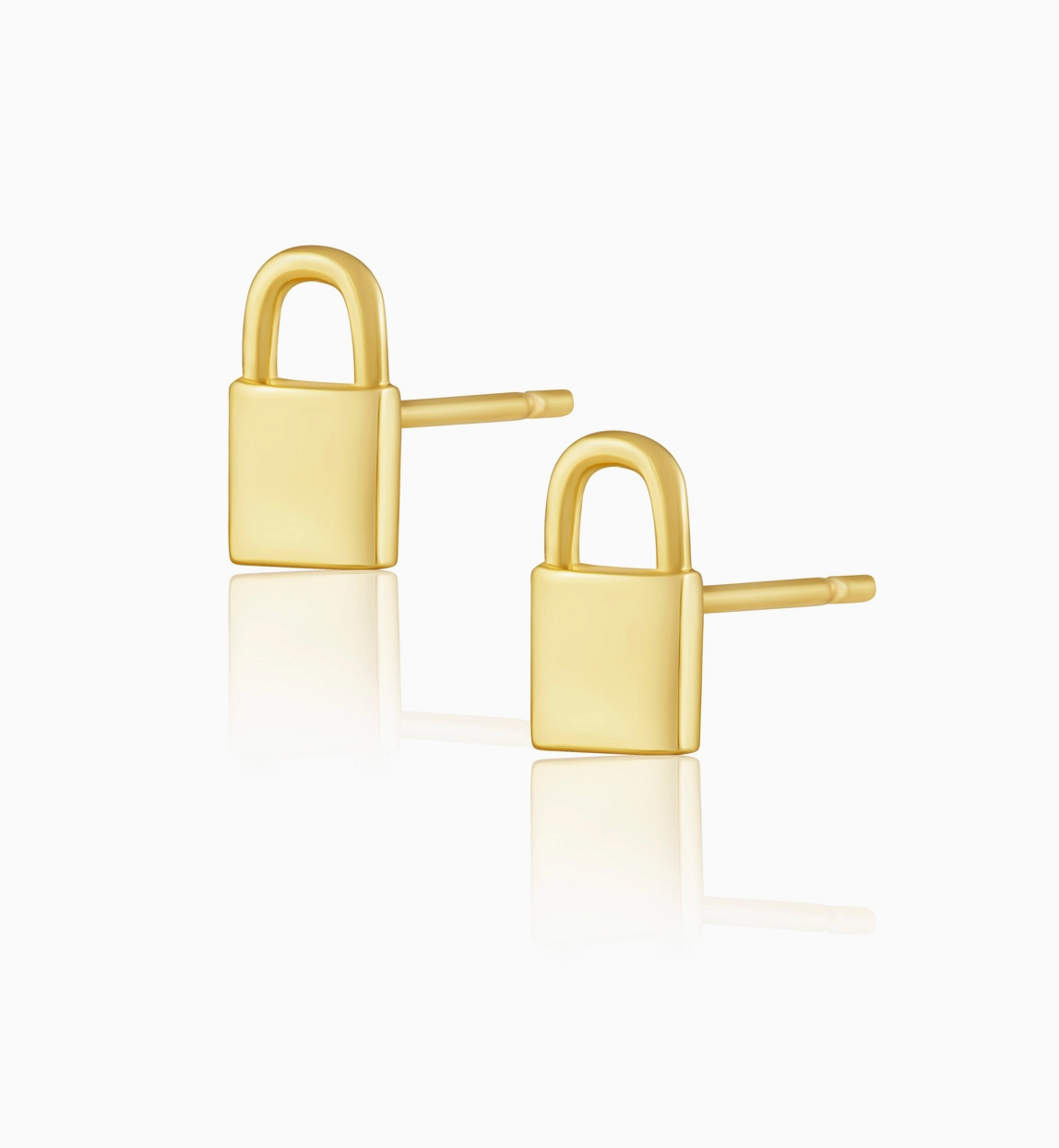 Mini Lock Gold Earrings