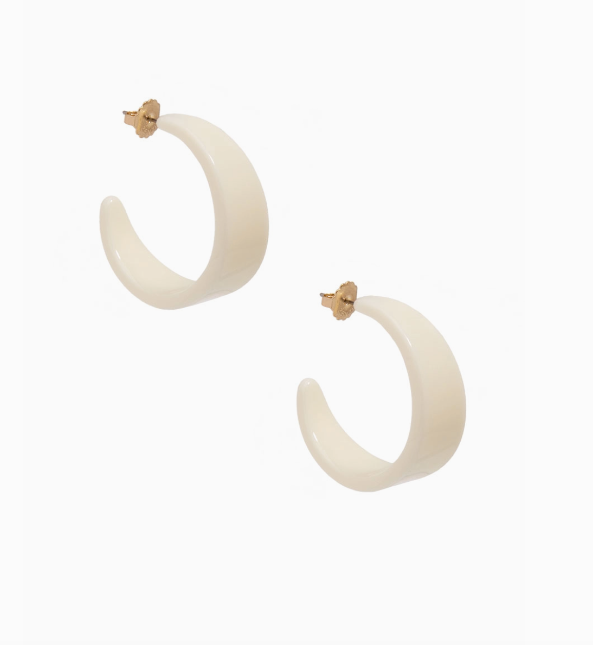 White Hoop Earrings