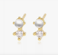 Pearl & Sparkle Stud Earrings