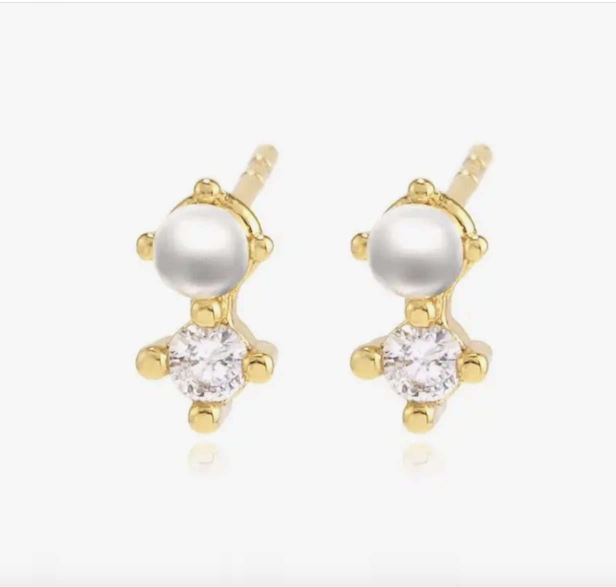 Pearl & Sparkle Stud Earrings