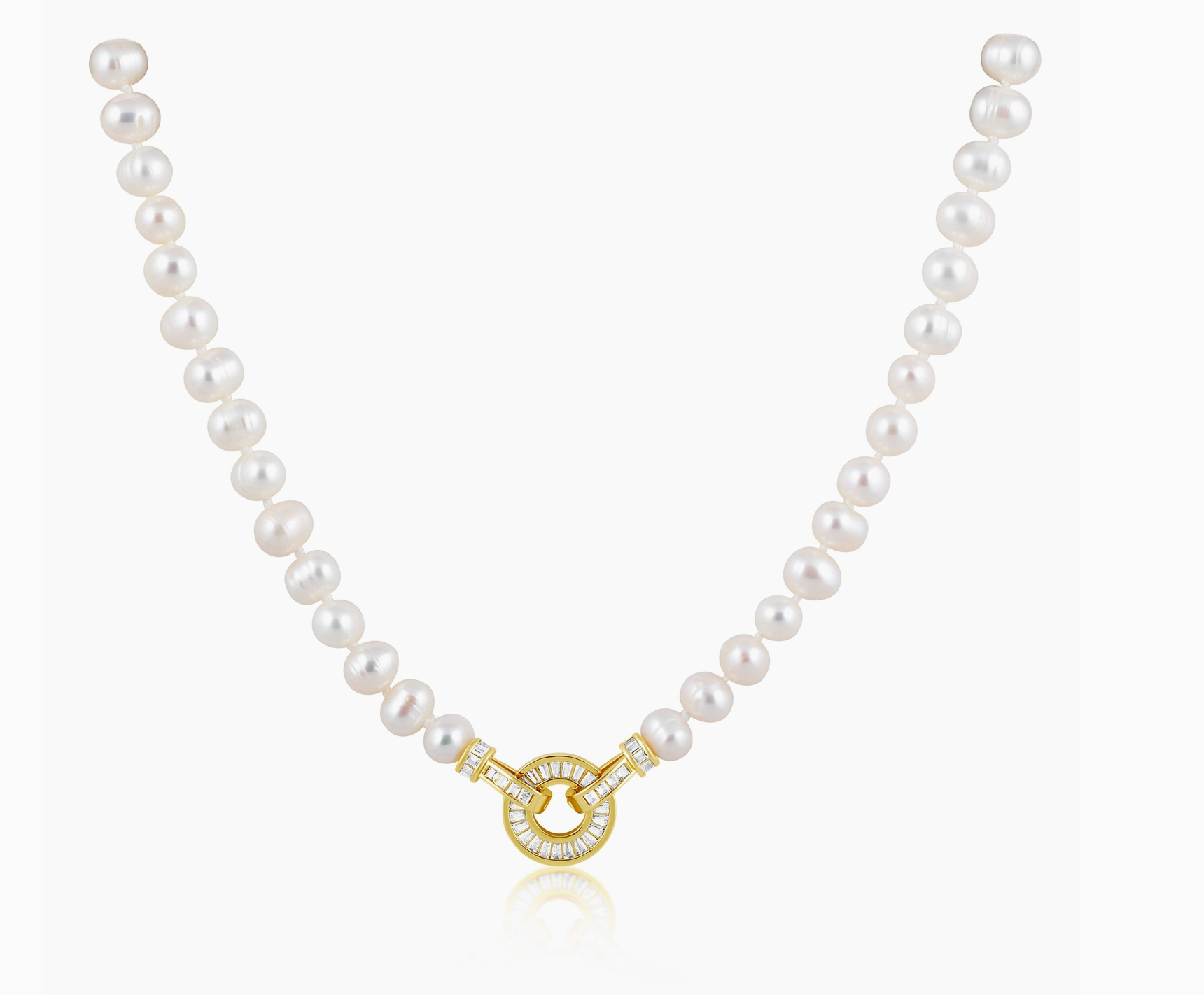 Jackie Pearl Necklace with CZ Toggle