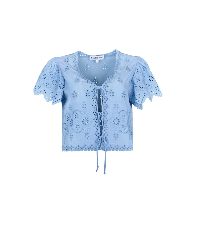 Hunter Bell Bardot Top in Windsurfer