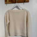 White + Warren Cashmere Ribbed Boatneck in Soft White