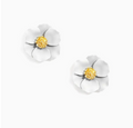 White Floral Stud Earring