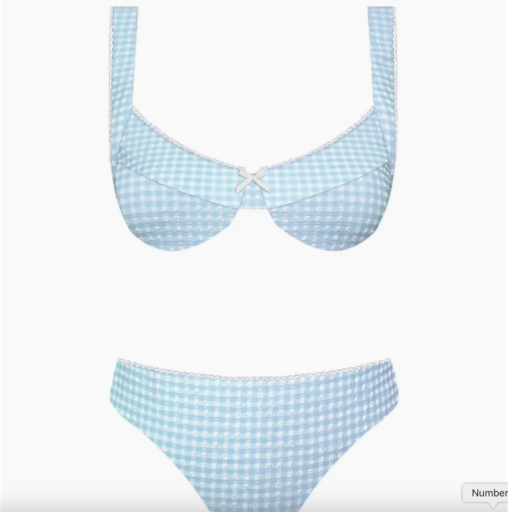 Sconset Bikini Set in Light Blue Gingham