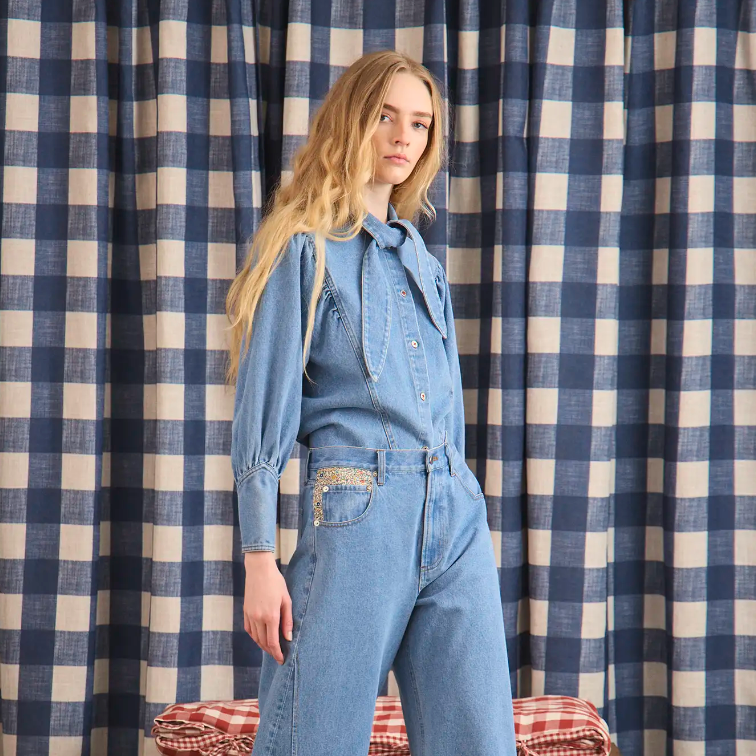 Hunter Bell Odessa Shirt in Vintage Denim