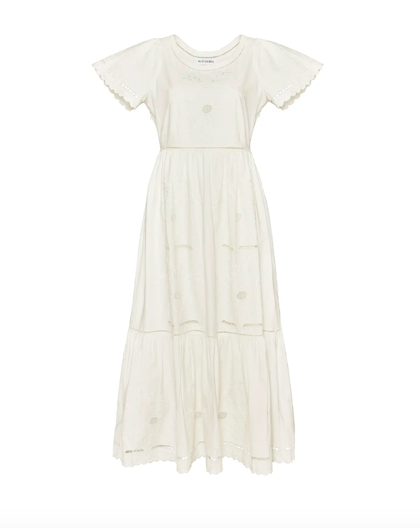 Hunter Bell Marley Dress in White Embroidery
