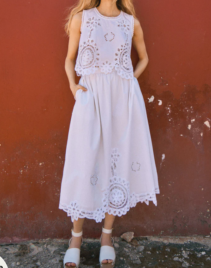 Hunter Bell Corrine Skirt in Vintage Lace