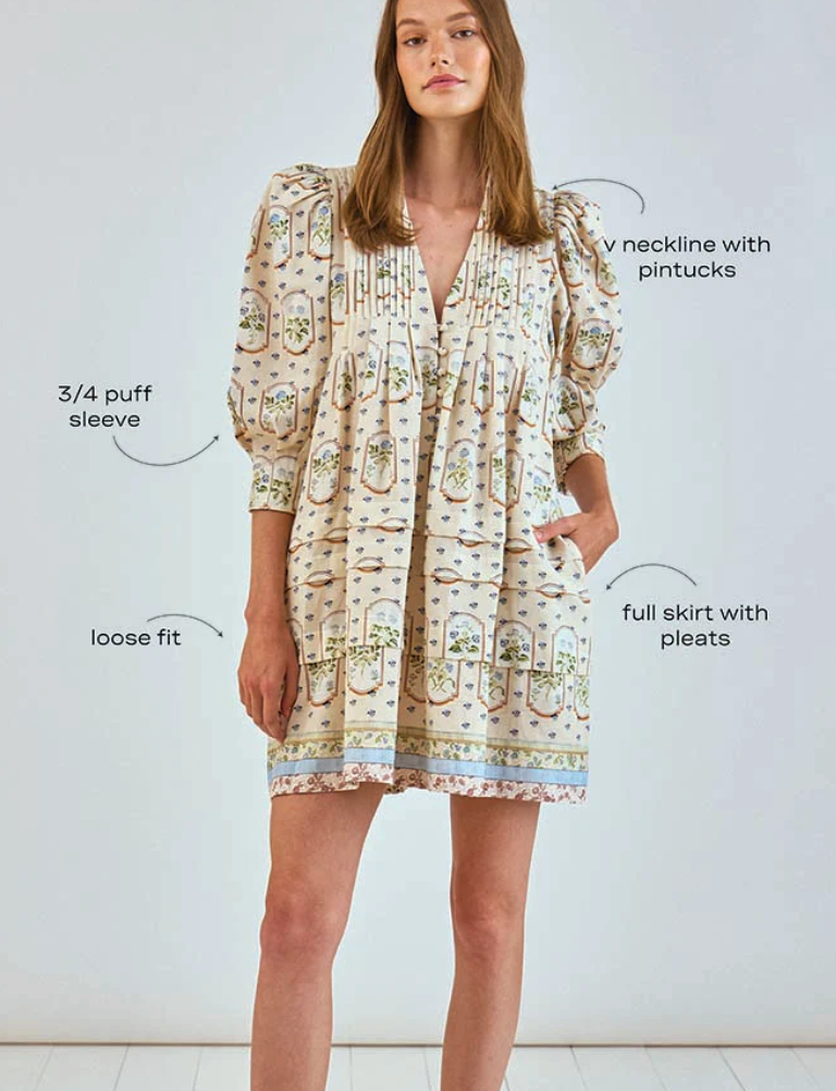 Hunter Bell Camie Dress in Pastel	Botanicals