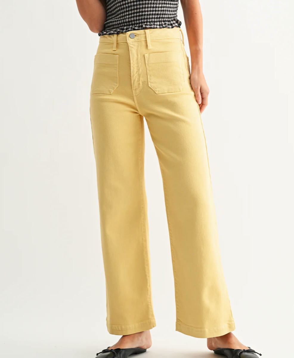 The Sailor Wide Leg Denim in Light Yellow
