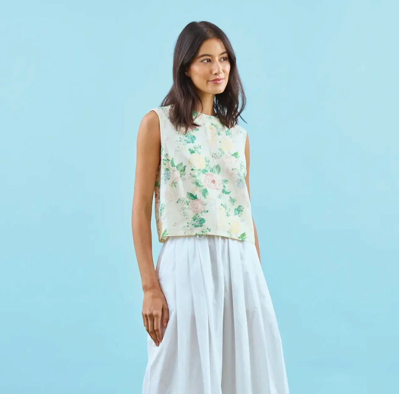 Hunter Bell Manning Top in Garden Rose Peony